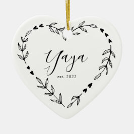 Yaya År Est. Jul Keramisk Ornament