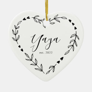 Yaya År Est. Jul Keramisk Ornament