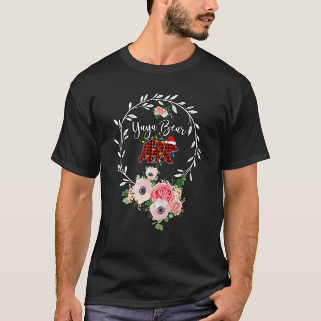 Yaya Bear Julafton Familj Jul Pajama Red Play G T Shirt (Framsida)