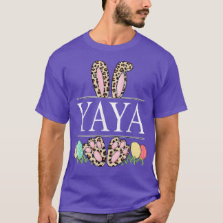yaya Bunny Leopard Grandma Påsk Day Rabbit Eggs  T Shirt