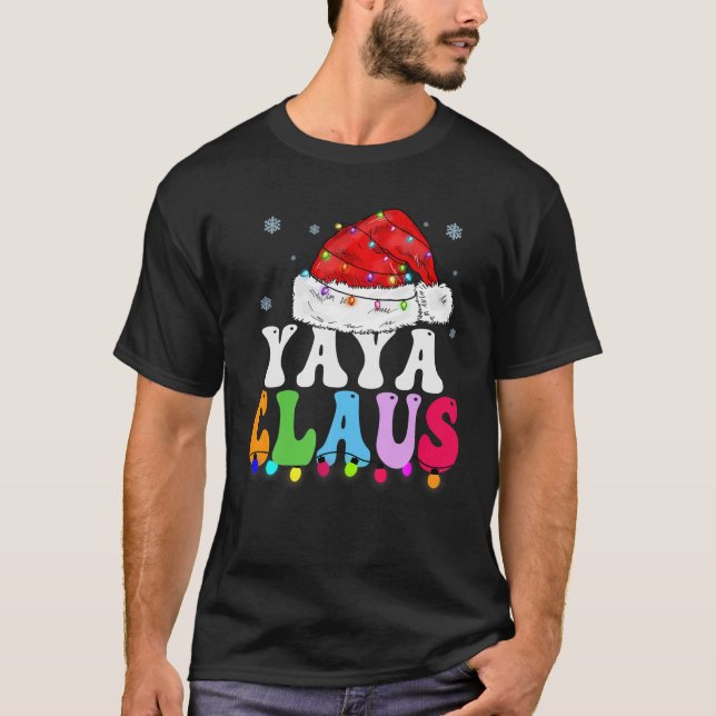 Yaya Claus Funny Julafton Family Matching Grandma  T Shirt (Framsida)