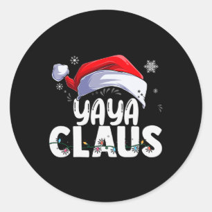 Yaya Claus Julafton Family Matching Grandma Funny Runt Klistermärke