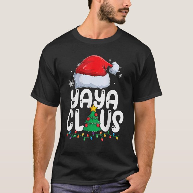 Yaya Claus Matching Group Julafton Familjens julaf T Shirt (Framsida)