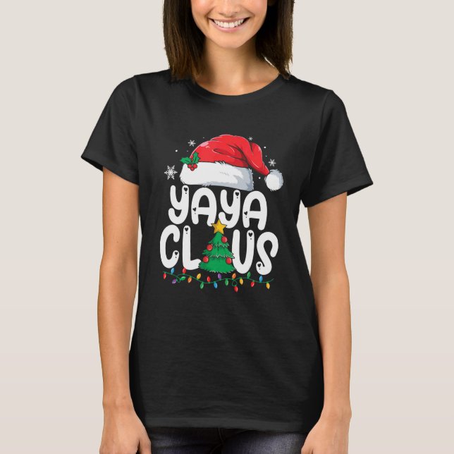 Yaya Claus Matching Group Julafton Familjens julaf T Shirt (Framsida)