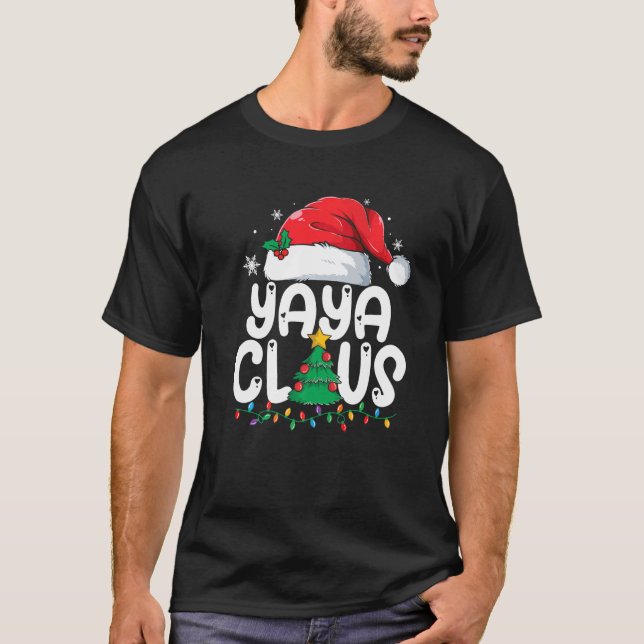 Yaya Claus Matching Group Julafton Familjens julaf T Shirt (Framsida)