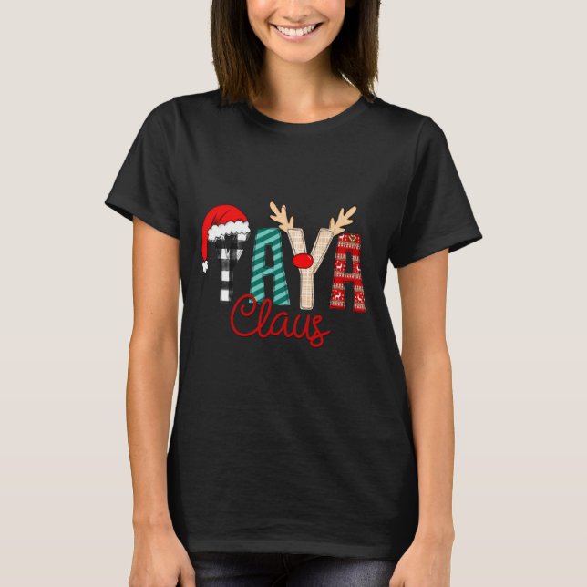 Yaya Claus Xmas Happy New Santa Claus Merry Christ T Shirt (Framsida)