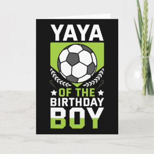 Yaya för födelsedags pojken fotbollsspelare födels kort