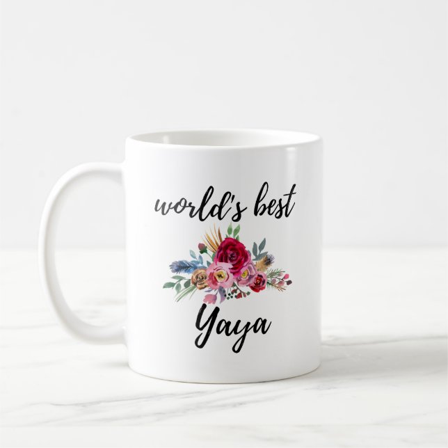 Yaya Grekiska mormor Grekland Grandmor Gift Kaffemugg (Vänster)