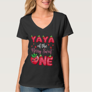 Yaya of the Berry Sweet one 1st Birthday Strawberr T Shirt