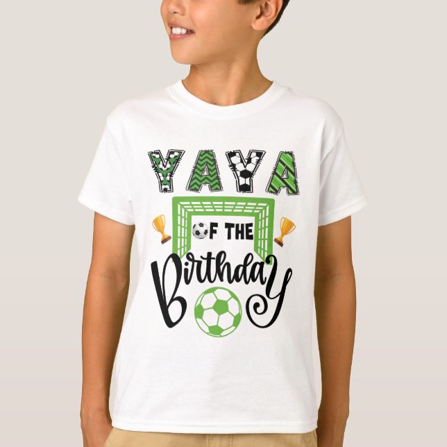 Yaya Of The Birthday Boy Soccer Player Bday Party  T Shirt (Framsida)