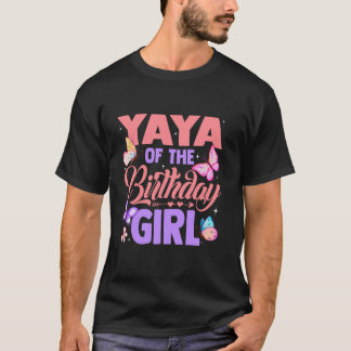 Yaya Of The Birthday Girl Butterfly Party Matching T Shirt