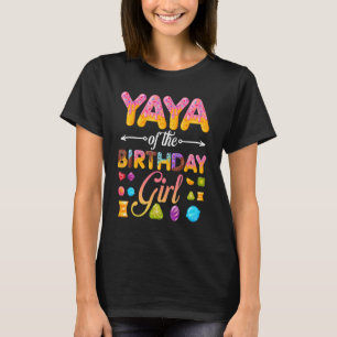 Yaya of the Birthday Girl Donut Födelsedagsfest th T Shirt