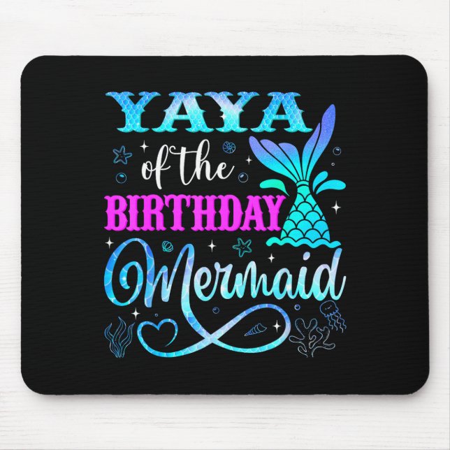 Yaya Of The Birthday Mermaid Family Matching Party Musmatta (Framsidan)