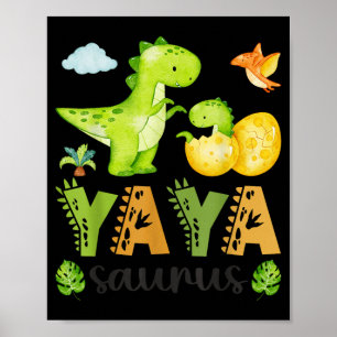 Yaya Saurus T-Rex Dinosaur Matchande Mors Dag Poster