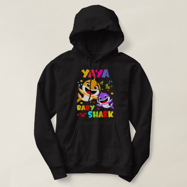 Yaya Shark Yaya Shark Family Mors dag Hoodie (Design framsida)