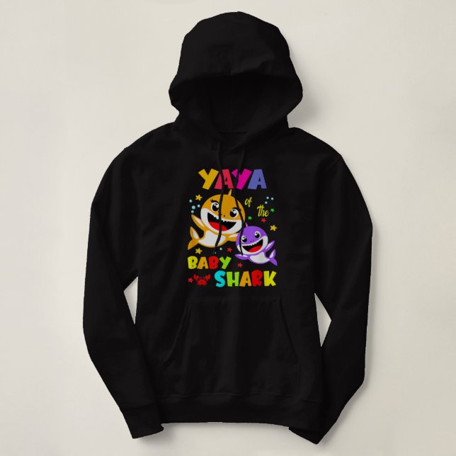 Yaya Shark Yaya Shark Family Mors dag T Shirt (Design framsida)