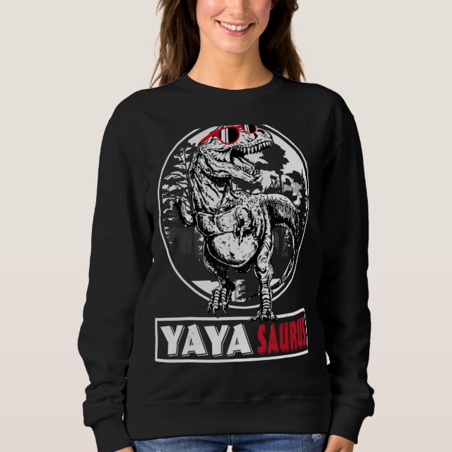 Yayasaurus Dinosaur Yaya Saurus Grandma T Shirt (Framsida)