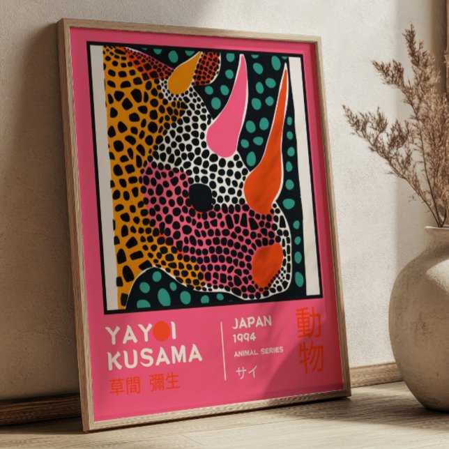Yayoi Kusama Abstract Rhino Colorful Exhibition Poster (Skapare uppladdad)