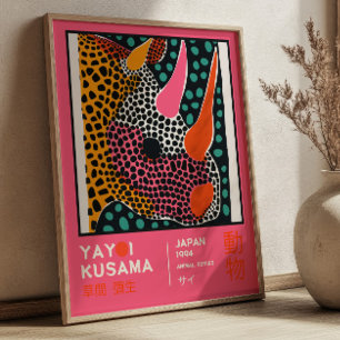 Yayoi Kusama Abstrakt Noshörning Färgrik Utställni Poster