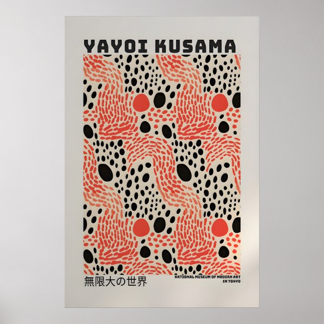 Yayoi Kusama Affisch - Abstrakt Yayoi Kusama Print (Framsidan)