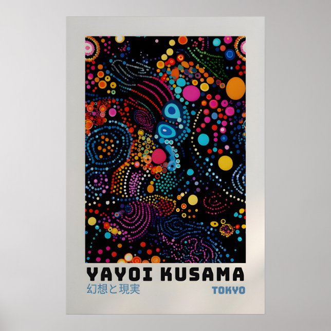 Yayoi Kusama Affisch - Abstrakt Yayoi Kusama Print (Framsidan)