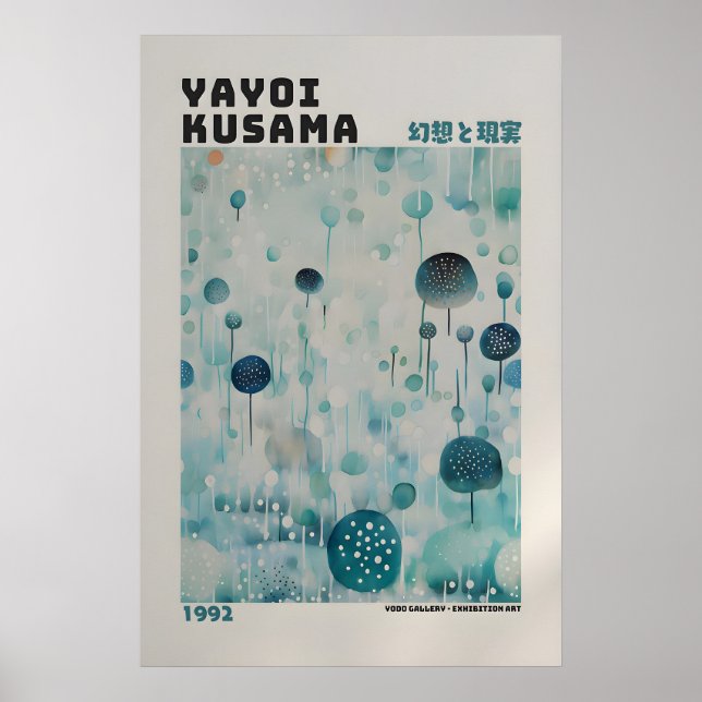 Yayoi Kusama Affisch - Abstrakt Yayoi Kusama Print (Framsidan)