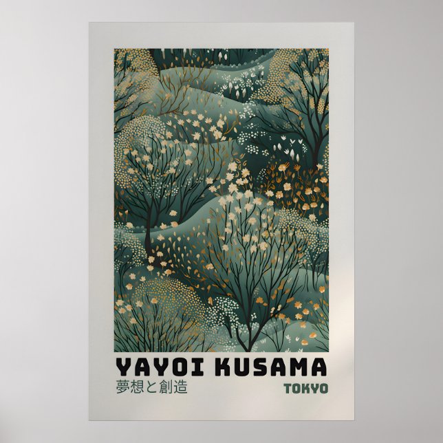 Yayoi Kusama Affisch - Abstrakt Yayoi Kusama Print (Framsidan)