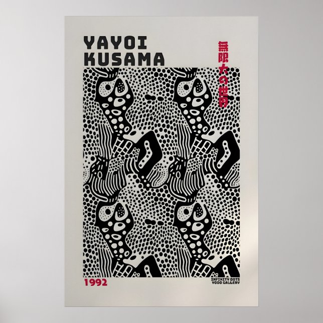 Yayoi Kusama Affisch - Abstrakt Yayoi Kusama Print (Framsidan)