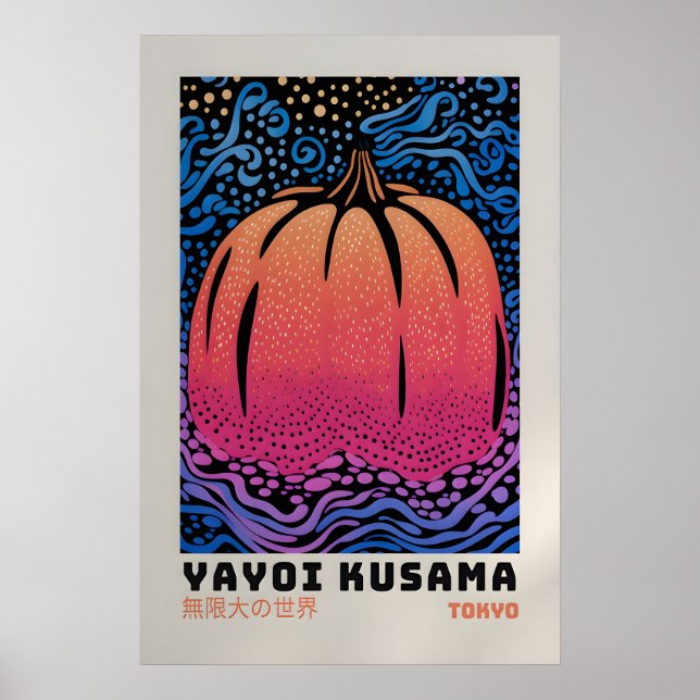 Yayoi Kusama Affisch - Abstrakt Yayoi Kusama Print (Framsidan)