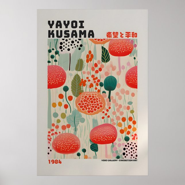 Yayoi Kusama Affisch - Abstrakt Yayoi Kusama Print (Framsidan)