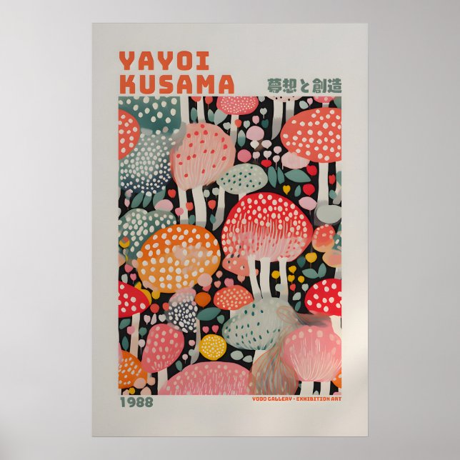 Yayoi Kusama Affisch - Abstrakt Yayoi Kusama Print (Framsidan)