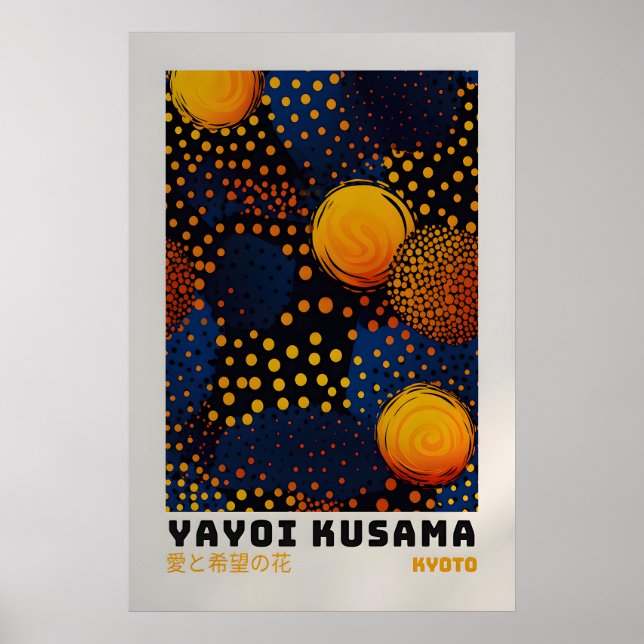 Yayoi Kusama Affisch - Abstrakt Yayoi Kusama Print (Framsidan)