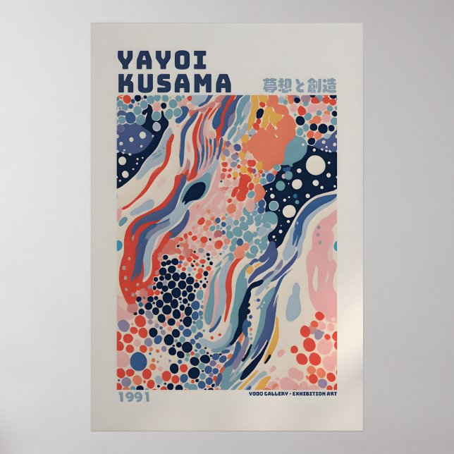 Yayoi Kusama Affisch - Abstrakt Yayoi Kusama Print (Framsidan)