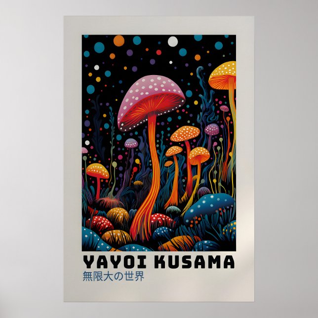 Yayoi Kusama Affisch - Abstrakt Yayoi Kusama Print (Framsidan)