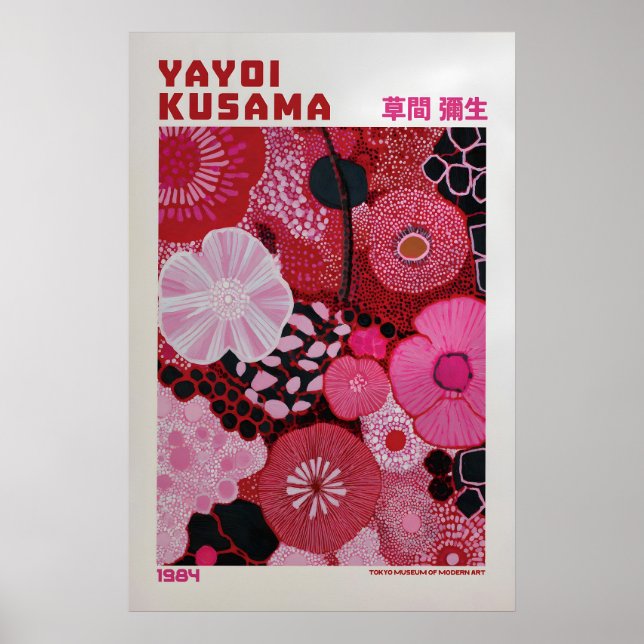 Yayoi Kusama Affisch - Rosa Yayoi Kusama Inspirera (Framsidan)