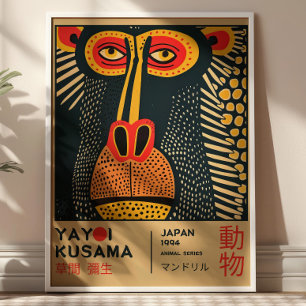Yayoi Kusama Art Mandrill Illustration Utställning Poster