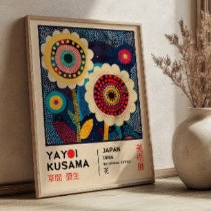 Yayoi Kusama Floral Exhibition Retro Botanisk Poster