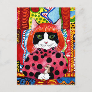 Yayoi Kusama hyllade som vykort för den akuta katt