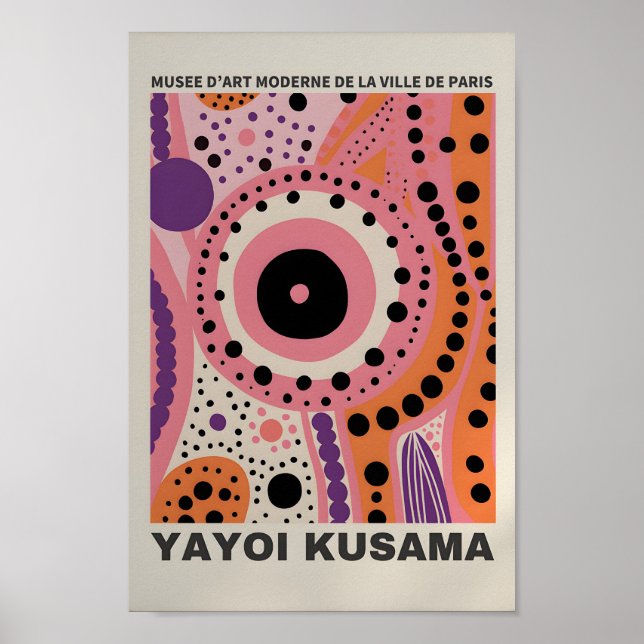Yayoi Kusama Inspired Abstrakt Art Skriv ut Poster (Framsidan)