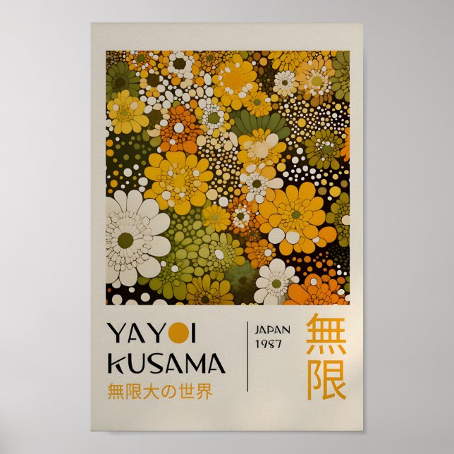 Yayoi Kusama Inspired Abstrakt Art Skriv ut Poster (Framsidan)