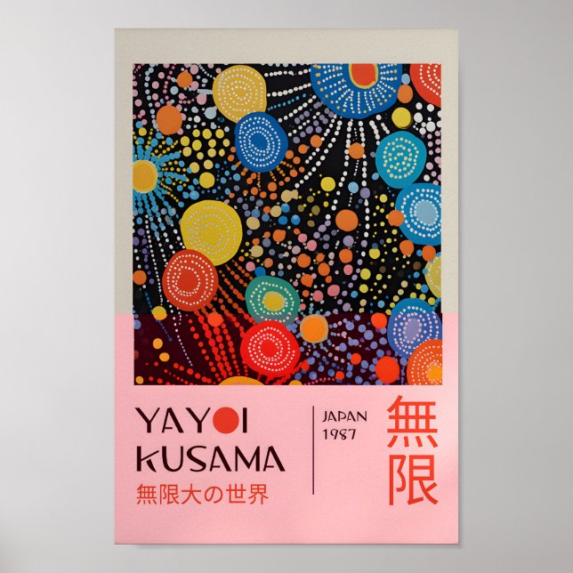 Yayoi Kusama Inspired Abstrakt Art Skriv ut Poster (Framsidan)