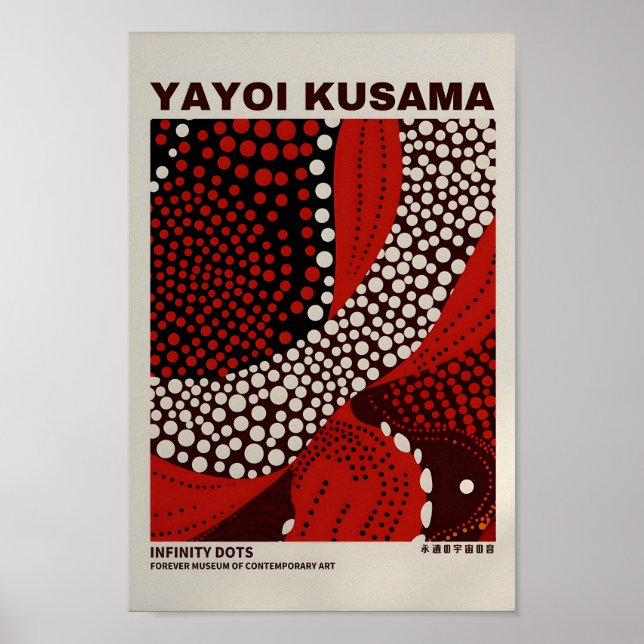 Yayoi Kusama Inspired Abstrakt Art Skriv ut Poster (Framsidan)