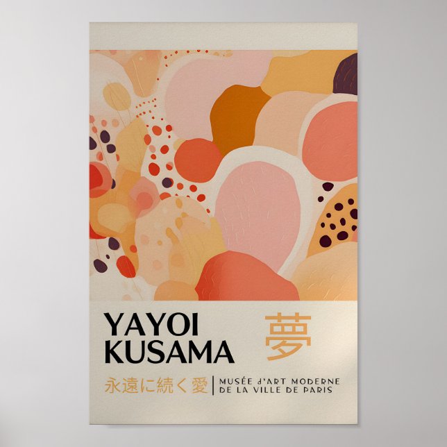 Yayoi Kusama Inspired Abstrakt Art Skriv ut Poster (Framsidan)