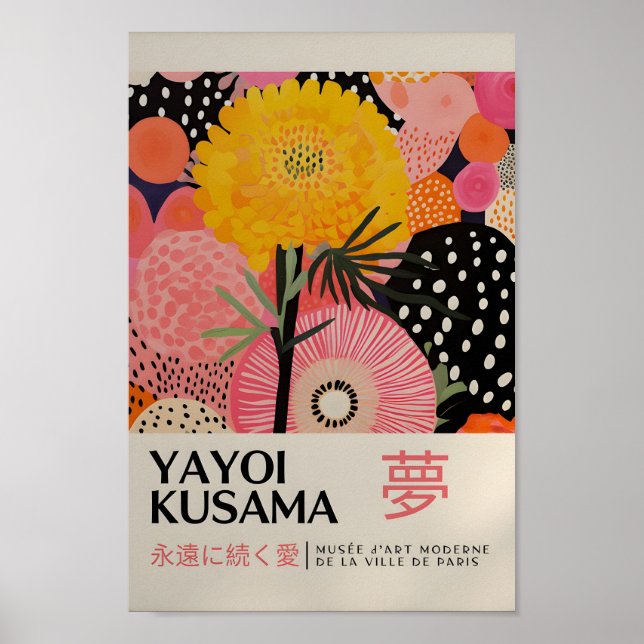 Yayoi Kusama Inspired Abstrakt Art Skriv ut Poster (Framsidan)
