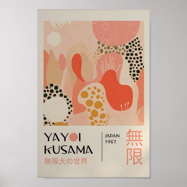 Yayoi Kusama Inspired Abstrakt Art Skriv ut Poster (Framsidan)