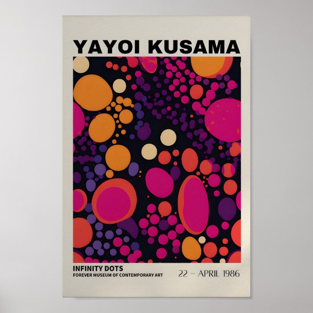 Yayoi Kusama Inspired Abstrakt Art Skriv ut Poster (Framsidan)