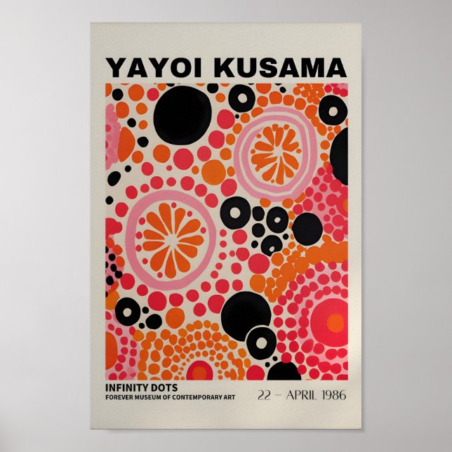 Yayoi Kusama Inspired Abstrakt Art Skriv ut Poster (Framsidan)