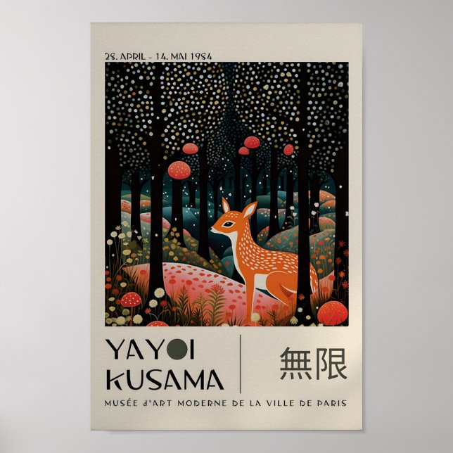 Yayoi Kusama Inspired Abstrakt Art Skriv ut Poster (Framsidan)