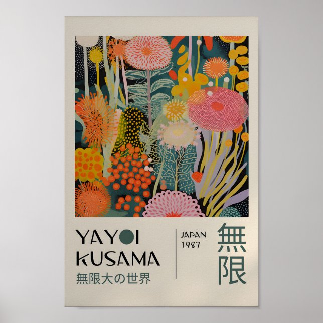Yayoi Kusama Inspired Abstrakt Art Skriv ut Poster (Framsidan)
