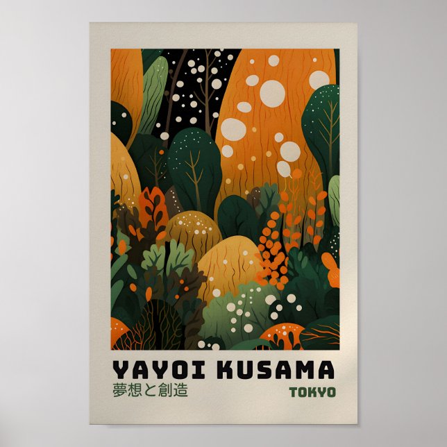 Yayoi Kusama Inspired Abstrakt Art Skriv ut Poster (Framsidan)
